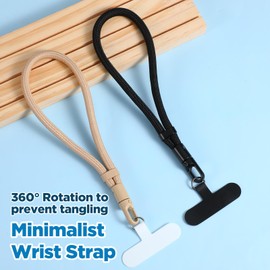 Phone Wrist Strap 2 Set Universal Adjustable Hand Wrist Strap Lanyards with Metal Tether Tabs Multifunctional Patch Lanyard for Smartphones Hand Cell Phone Lanyard for Women and Men