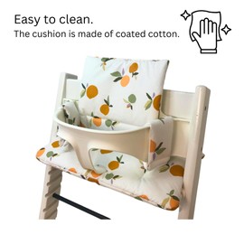 Stokke Tripp Trapp High Chair Seat Cushion - Laminated Coating for Easy Cleaning (White)