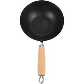 Cabilock Small Iron Pot Japanese Style Mini Wok 8 Inch Flat Bottom Cast Iron Pan for Single Serving Cooking Compatible with Induction Gas Electric Stoves