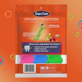 Dentek Kids Fun Flossers with Advanced Fluoride Coating | Removes Food & Plaque | Wild Fruit Flavored Floss Picks | 75 Count | Pack of 6