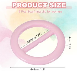PATIKIL T Shirt Tie Clips Plastic Silk Scarf Ring Clip Waist Knotted Buckle Fashion Round Circle Buckles for Women Clothes Scarves Hat Decor Wrap Holder, Resin