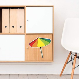 Large 210mm 'Beach Umbrella' Permanent Sticker Decal for Cars/Windows/Bins/Walls etc (DW00119266)