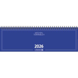 BRUNNEN Querterminbuch Mod. 774 2026 | 326×102 mm, Karton, blau