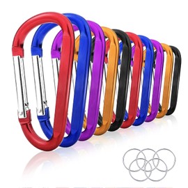 10 Pack 3'' Aluminum Spring Snap Hook Carabiner D Ring Carabiner Clip Camping Accessories Fishing Hiking Traveling and Keychain Craebuer