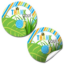 Bunch of Bugs Birthday Thank You Sticker Labels for Kids, 40 2" Party Circle Stickers by AmandaCreation, Great for Party Favors, Envelope Seals & Goodie Bags