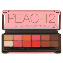 BYS Peach 2 Eyeshadow Palette Tin with Mirror Applicator