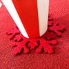 Christmas Decorations Red Felt Snowflake Coasters, 4pcs