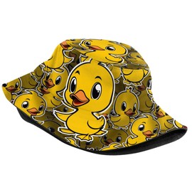 Yellow Duck Bucket Hat for Women Men Unisex Beach Travel Sun Cap Packable Outdoor Cap Lovely Duck Fisherman Hat