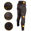 REDSHORE Men's Padded Compression Pants with Knee Pads,Goalkeeper Black Tights