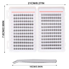 MUNSKT Selbstklebende Wimpern mit Pinzette, 24-reihig, DIY-Wimpern, kein Kleber erforderlich, weiche 5D-natürliche falsche Wimpern, Wimpernverlängerungs-Set, 288 Stück