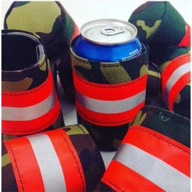Camo Firefighter Bunker Gear Style Beer COOLER COOZIE COOLIE KOOZIE