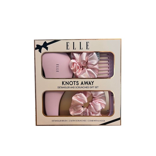 Knots Away Hair Care Gift Set, Pink Detangler Brush, 2