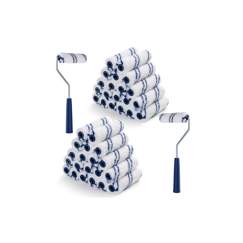 40 Pack 4 Inch Microfiber Paint Roller, Small Paint Roller