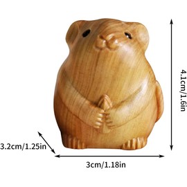 Cute Wooden Small Mouse Ornament, Wooden Home Decor, Retro Mini Crafted Small Mouse Figurines, Carving Carving Ornament