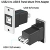 QIANRENON USB B to USB 2.0 Rectangular Panel Print Adapter