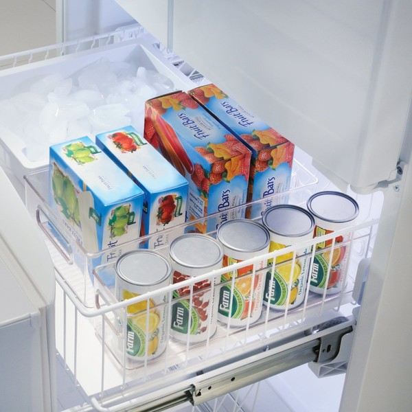 iDesign Fridge/Freeze Binz Storage Boxes, Stackable Kitchen Storage Container for the Fridge and Freezer, Made of Plastic, Clear