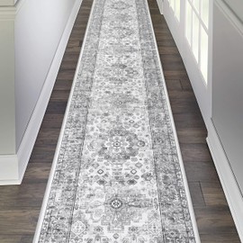 Pauwer Long Hallway Runner Rug 2'6''x14', Boho Washable Runner Rugs with Rubber Backing, Non Slip Carpet Runner for Hallways, Farmhouse Rug Runners for Kitchen Laundry Room Entryway