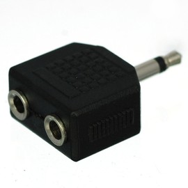 CESS 3.5mm Mono Male to Dual Port 3.5mm Mono Female Splitter Adapter (2 Pack)