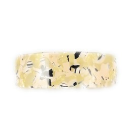 Cream Grey Black barrette plastic marbled rectangle hair clip accessory 3.75 inches long over the curve