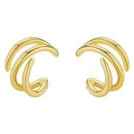 Gold Clip on Earrings Cartilage Earrings for Women Ear Cuffs for Women Non Piercing Silver Cuff Earrings 14K Gold Huggie Hoop Earring Gold Jewelry, Small, Copper, No Gemstone