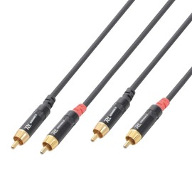 Power Dynamics CX94-05 Professional RCA Audio Cable - 2x RCA Male to 2x RCA Male - 0.5m Flexible OFC Lead with Metal Connectors & Cable Tie for DJ Mixers, Speakers & Home Audio