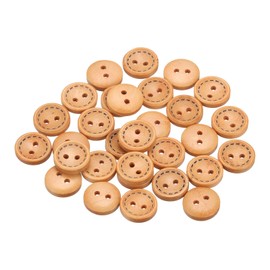 HARFINGTON 30pcs 20L Wooden Sewing Button 1/2"(13mm) 2 Holes Wood Round Craft Replacement Buttons for Sewing Clothing Pillow DIY Crafts Decoration, Beige