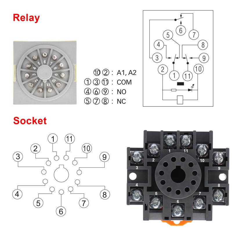 Weasch Power Relay MK3P-I Type RUB3C1024LT, DC 24V Coil, 11Pin