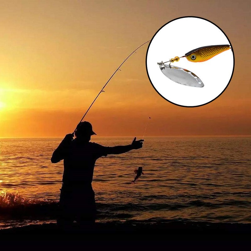 5 Pcs Fishing Lures Spinners Set Hard Plastic Body Artificial
