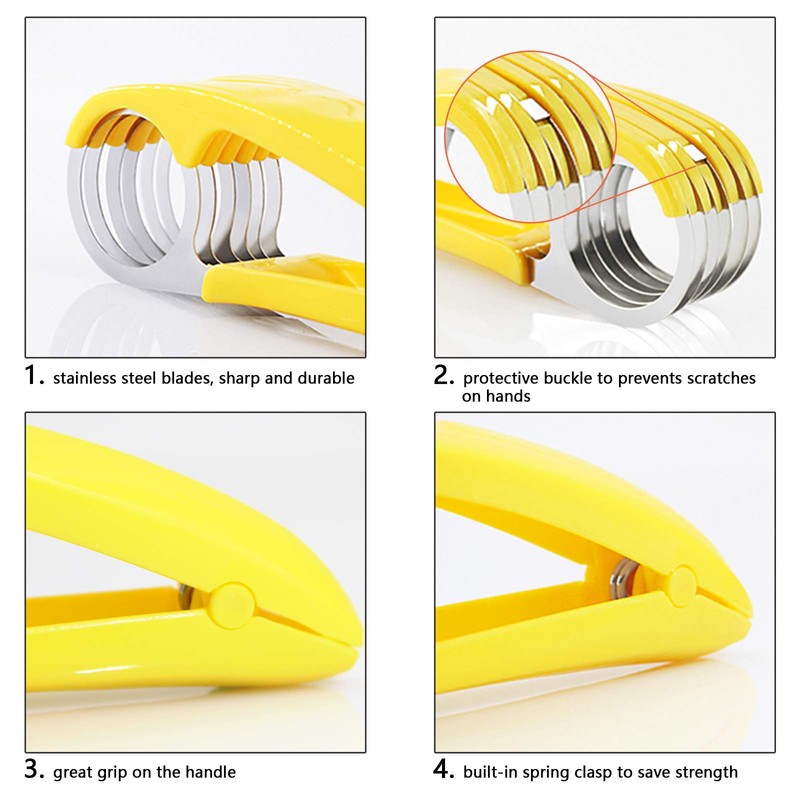 FireKylin Banana Slicer,ABS + Stainless Steel Fruit and Vegetable Salad