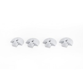 4 x End Cap/Insert Cap for Airline Rail Round Shape, Grey, Plastic