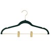 Simplify 6 Pack Velvet Hangers with Clips in Emerald