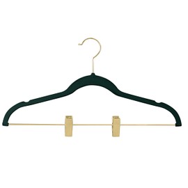 Simplify 6 Pack Velvet Hangers with Clips in Emerald