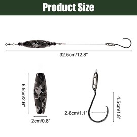 MiOYOOW Catfish rig floats set, 4 pieces catfish fishing leader set, catfish rig device catfish hooks with rattles and floats for catfish fishing