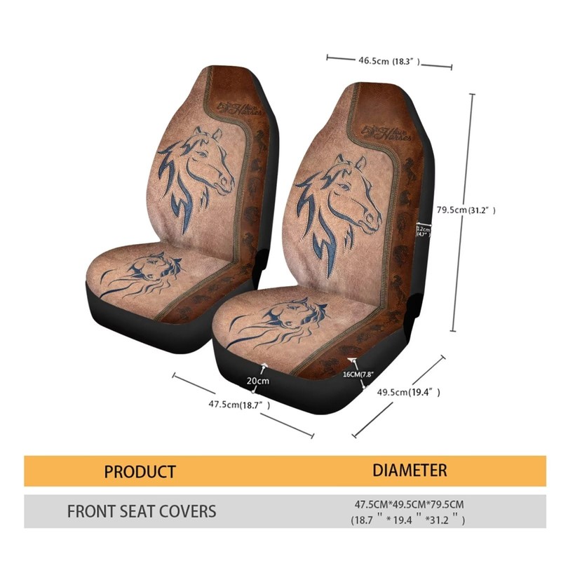 Talayituse Horse Leather Print Car Seat Cover for Front Seat