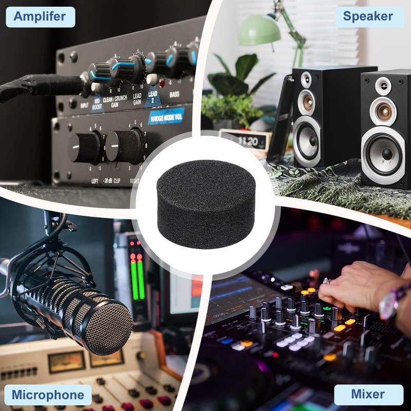 MECCANIXITY 8 Pcs Single Sided Speaker Isolation Feet Pads, 40mmx10mm