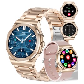 TAYSHILEY Smart Watch with Bluetooth Call, 1.27" HD Fitness Tracker with 100+ Sports Modes, Sleep Monitor, Custom Watch Faces, IP67 Waterproof Smartwatch for Android iOS (Rose Gold)