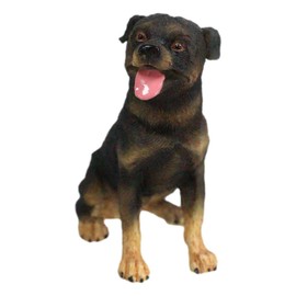 Ebros Gift Lifelike Sitting Rottie Rottweiler Puppy Dog Miniature Figurine Fine Pedigree Butcher's Dogs Breed Pet Pal Collectible Decor Sculpture