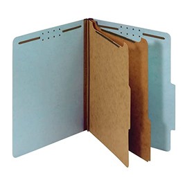 Office Depot Pressboard Classification Folders With Fasteners, Letter Size, 100% Recycled, Light Blue, 10 pk, OD24030R