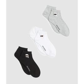 Karl Lagerfeld Donna K/Ikon Sneaker Sock (3 Pack) Black/White/Grey 35-38