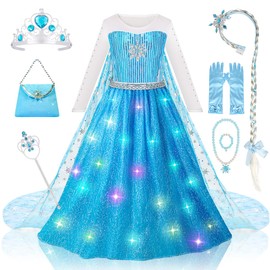 Meland Princess Dresses for Girls - Princess Costume for Girls Pretend Play, Dress Up Clothes for Girls Age 3-8 Year Old (7-8 Years)