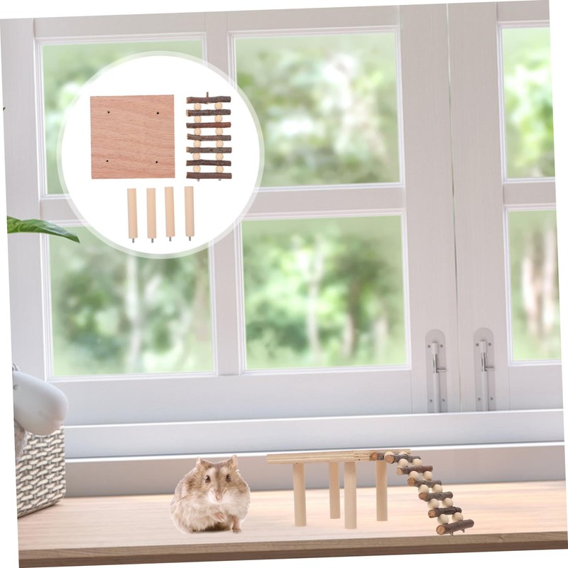 NOLITOY 1pc Hamster Standing Platform Wooden Climbing Ladder for Hamster