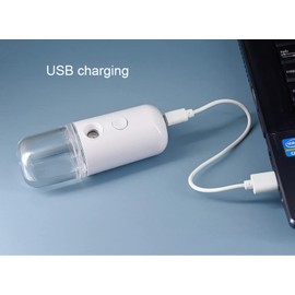 Margavar Nano Mist Pulverizador portátil para el hogar, la oficina, el coche, la niebla facial hidratante y el cuidado de la piel (blanco)