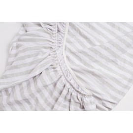 NODNAL CO. Gray Fitted Crib Sheet for Baby Mattress - Jersey Knit Cotton Unisex Girl/Boy Nursery Bedding - Chevron, Polka Dot, and Stripe Crib/Toddler Sheets (Stripe)