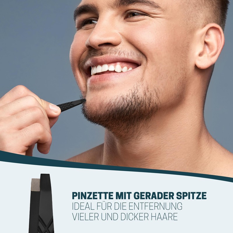 KLINGENHELD Professional Tweezers Set with ComfortGrip Tips and Non-Slip Handle