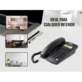 CONTROL EXPERT Teléfono Alámbrico De Casa, Identificador de Llamadas, Oficina Hotel, Fijo Moderno Negocio, con calculadora