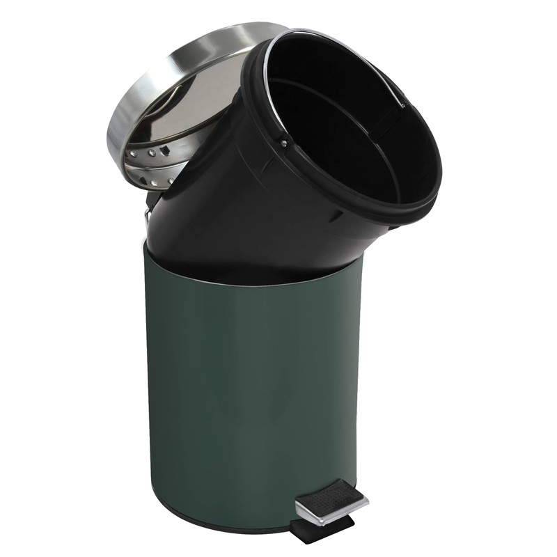 MSV Cosmetic Dark Green Pedal Bin 3 litres with Removable