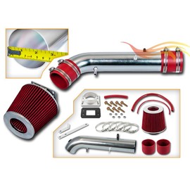 Rtunes Racing Short Ram Air Intake Kit + Filter Combo RED Compatible For 96-99 4Runner / 95-99 Tacoma 2.7L
