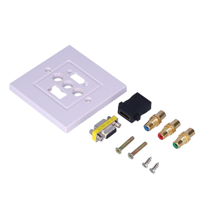 VGA+High Definition Multimedia Interface 3RCA Wall Plate Panel Socket for
