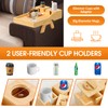 ZibugZag Couch Cup Holder Tray - Sofa Arm Tray with