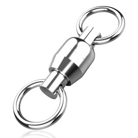 GRANDBASE Ball Bearing Swivels [Breaking Strength Test Cleared] Fishing Rigging Sea Fishing Lures Corrosion Resistant Super Strong Stainless Steel Nickel Plated Solid Ring Specification (#1, Set of